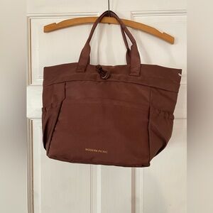 NWOT Modern Picnic Brown Tote Bag minimalist neutral spring summer beach